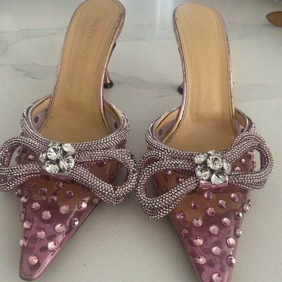 Mach & Mach Crystal Bow Mules 37 - Picture 4 of 5